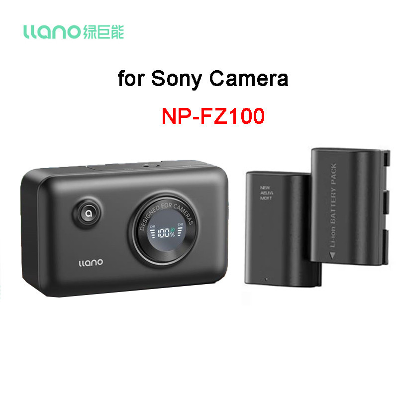 Llano NP-FZ100 Batterie Chargeur 18W USB-C Pour Sony A7 III A7R V IV Alpha A7C A9/A9S A6700