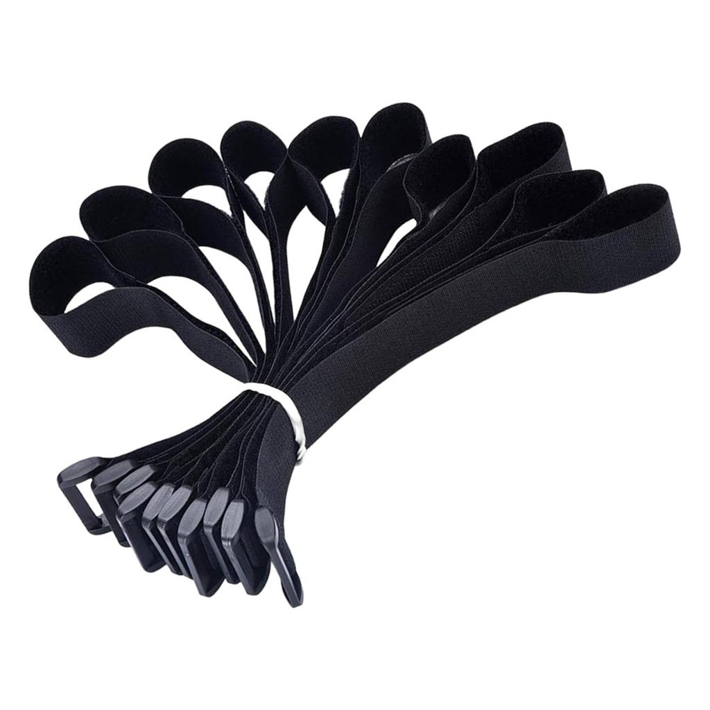 ☌10 Pieces Adjustable Hook and Loop Straps Reusable for Data Centers H ...