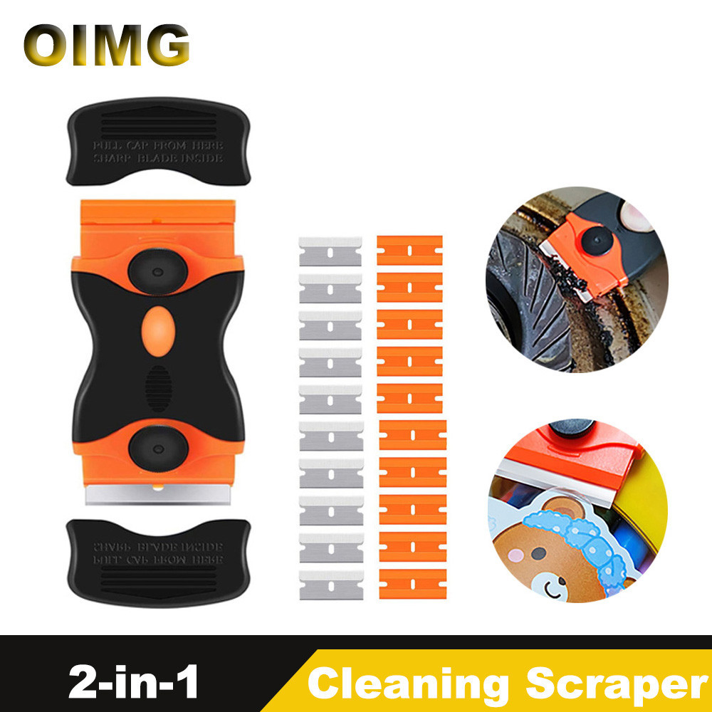 2-in-1 Razor Blade Scraper for Decals Stickers Labels Caulk Adhesive ...