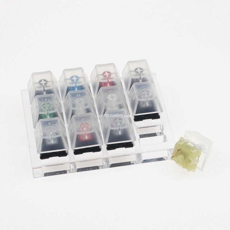 ☽12 Key Cherry Mx Tester Keycaps Sampler With Acrylic Blank Base Key 