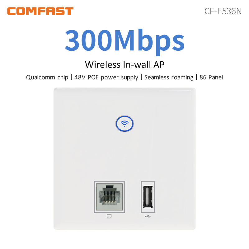 ~COMFAST 300Mbps In-Wall Access Point 86 Panel Indoor Wifi AP 48V POE ...