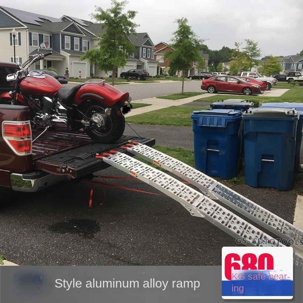 ♥1 piece Aluminum Car Ladder ATV Pickup Truck Ladder Portable Ramp 750 ...
