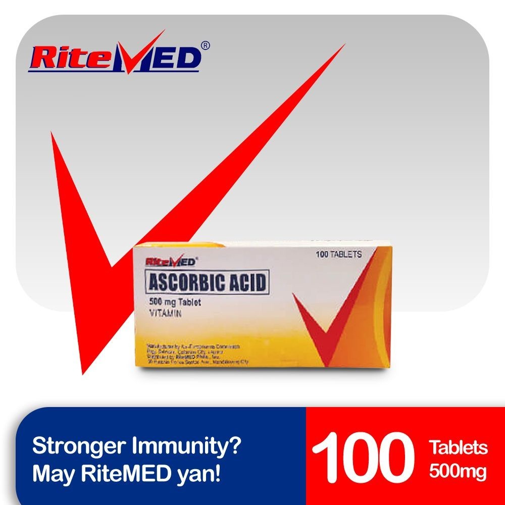 RiteMED Ascorbic Acid 500mg 100 Tablets (Vitamin C) Shopee Philippines