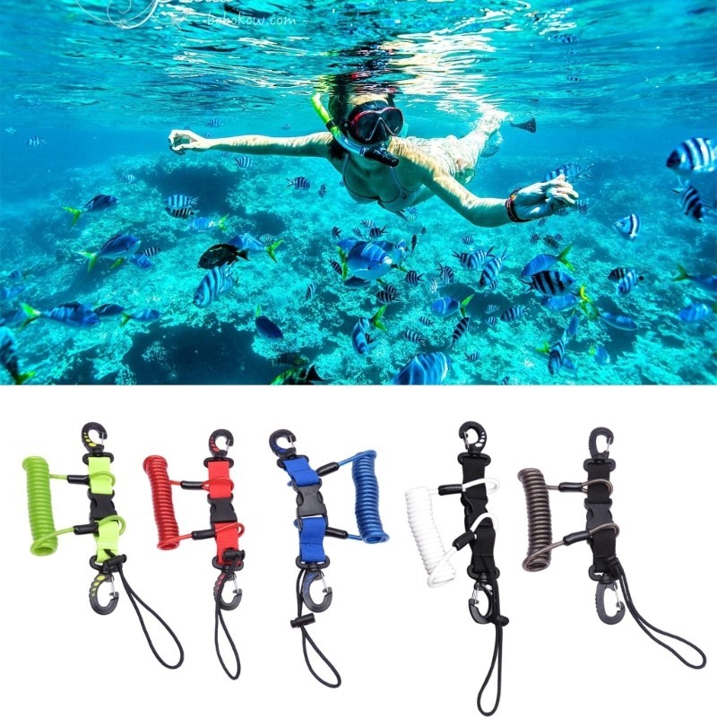 ☼Scubas Diving Camera Anti-Lost Lanyard Strap Coiled Loss-Proof Spring ...