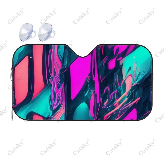☬Abstract Triangles And Squares Car Windshield Sunshade, Front Auto Car ...