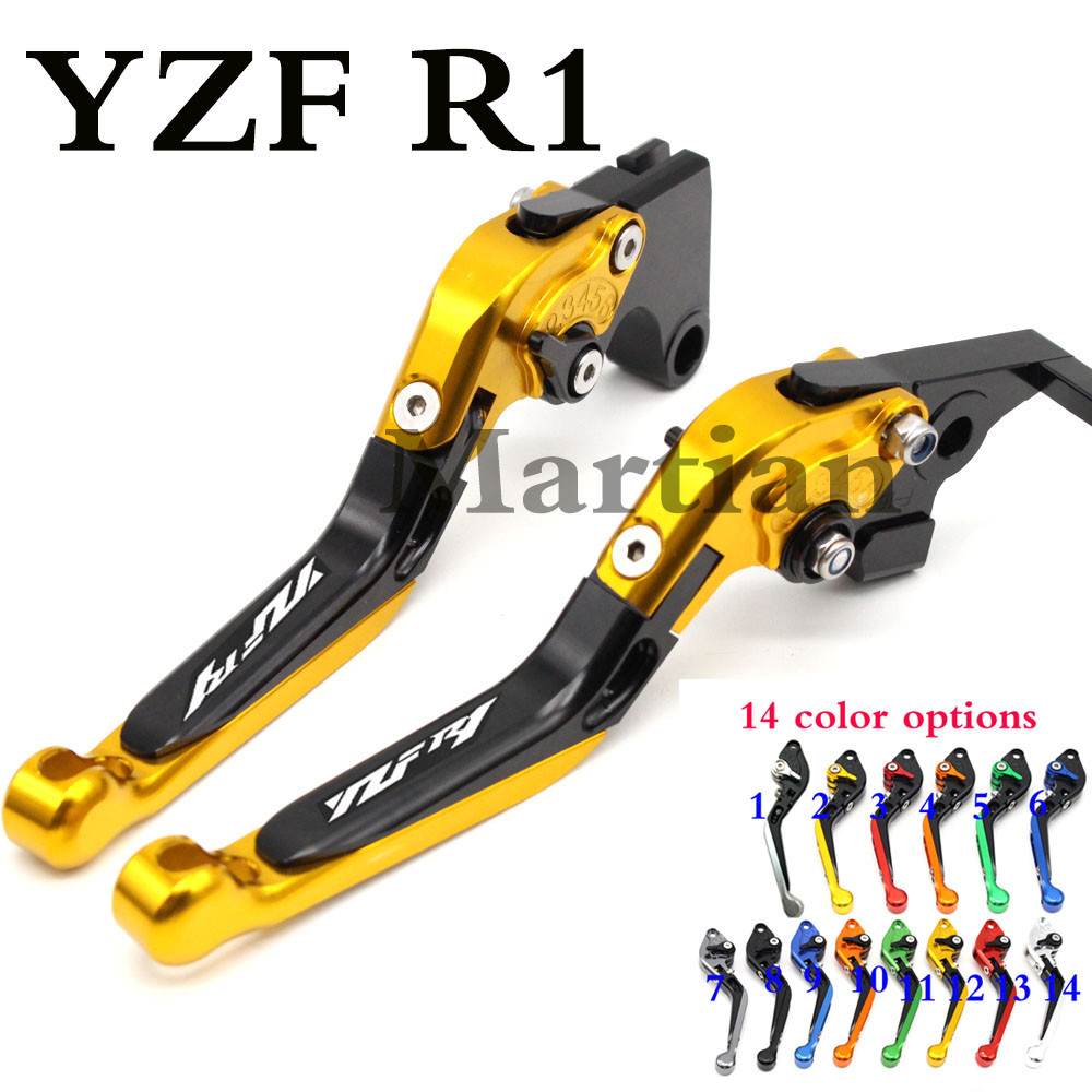 thumbnail image 2 of Folding Adjustable Brake & Clutch Levers For Yamaha YZF-R1 (1999-2022) – 6Pcs Anodized Aluminum 2 of 5