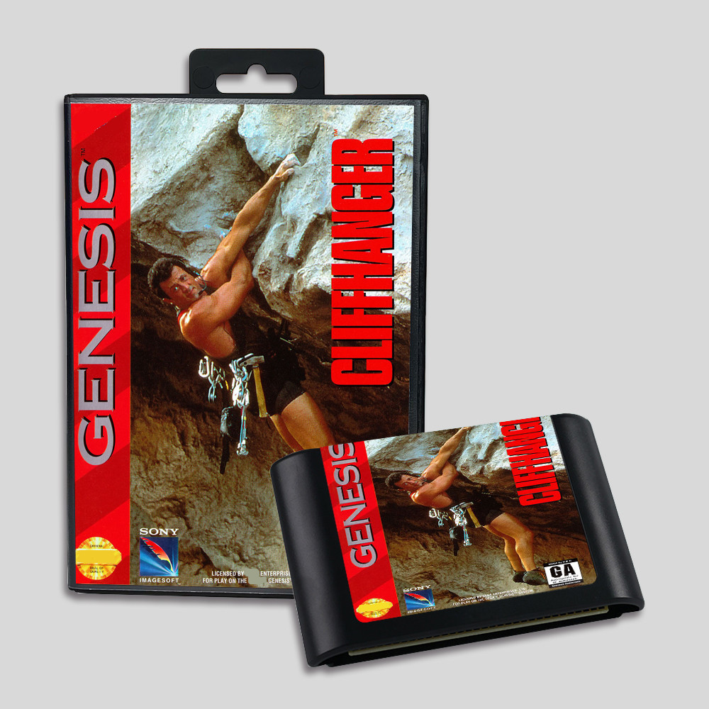 ♦Cliffhanger USA EUR MD Game Cartridge Box Manual For Sega 16 bit Mega ...