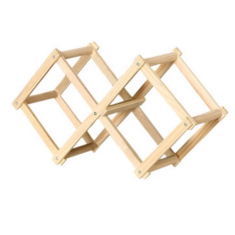 Collapsible Wooden Wine Racks Wine Bottle Holder Wood Shelf Organizer ...