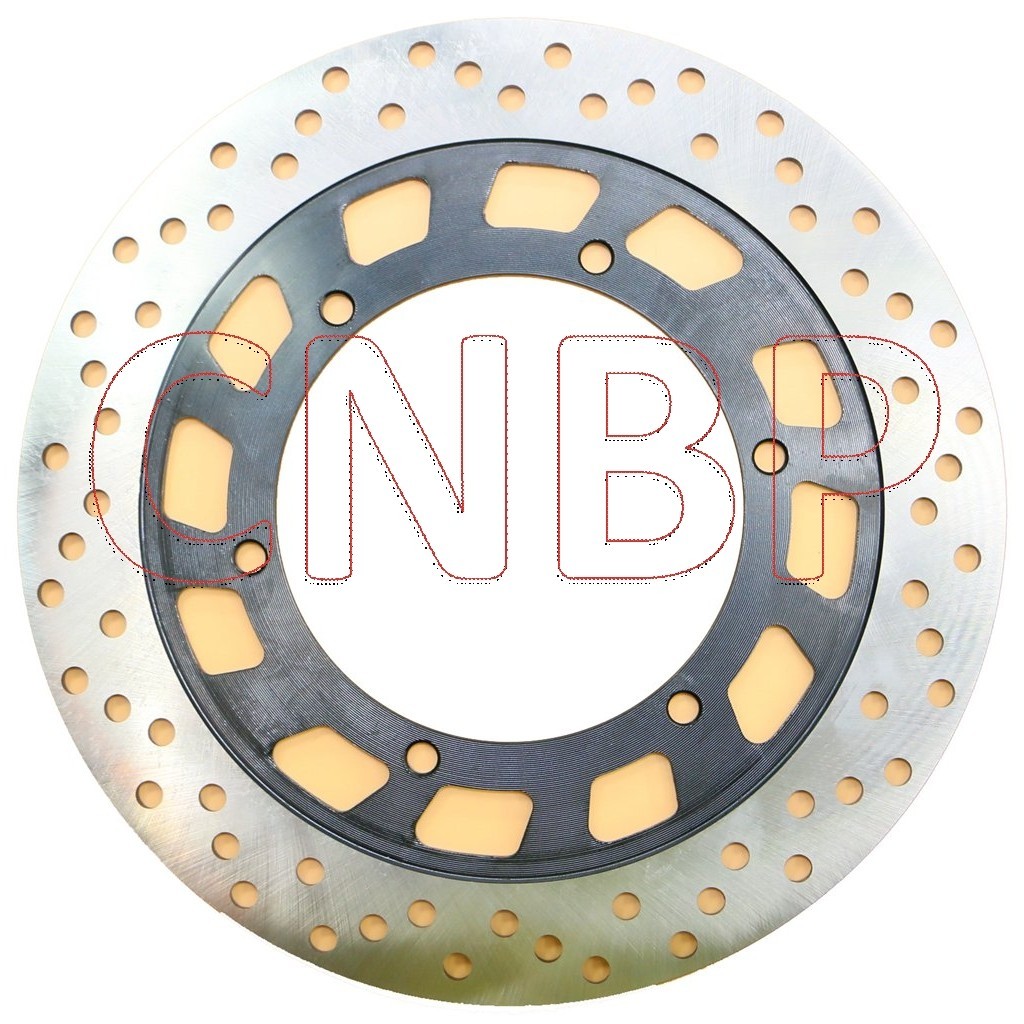 thumbnail image 2 of Caltric Front And Rear Brake Disc Rotor Set For Yamaha Rhino 660 YXR660 2004-2007 – 3-Piece, Drilled, Chrome 2 of 6