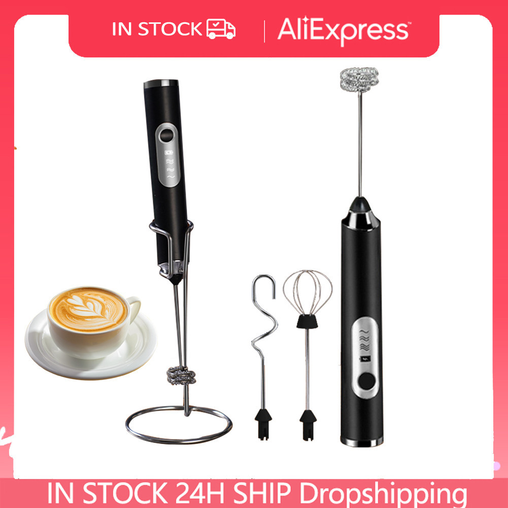 ☬Electric Milk Frothers Wireless Handheld Milk Foamer Blender Coffee