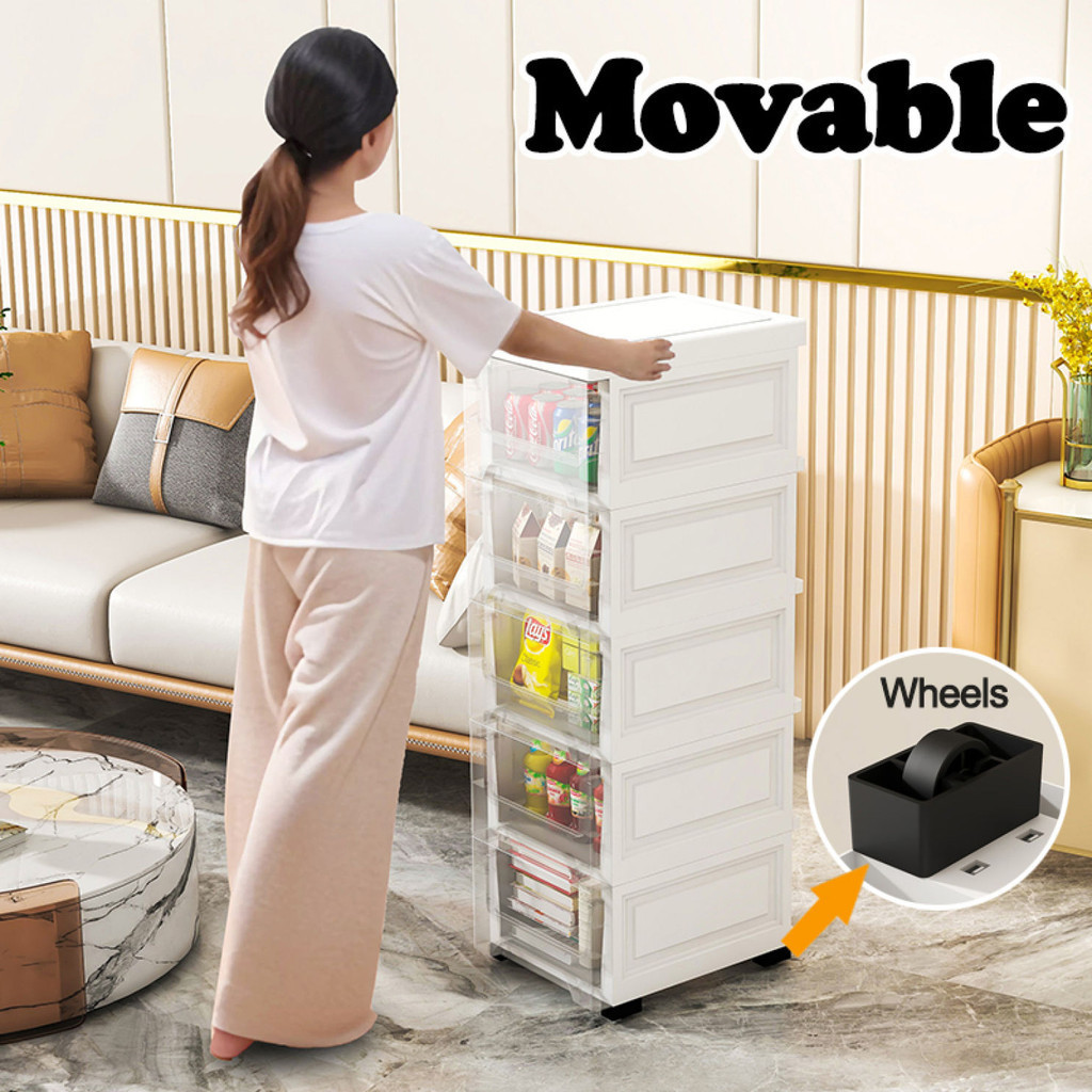 18cm 25cm Plastic Thickened Kitchen Gap Storage Drawer Cabinet With ...