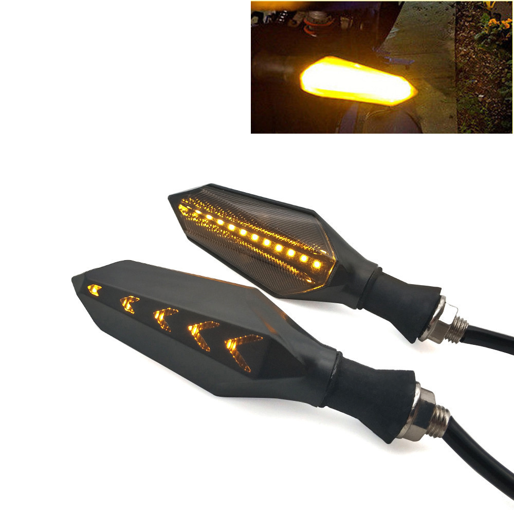 Motorcycle LED Universal Flowing Blinker Light Waterproof Turn Signals ...