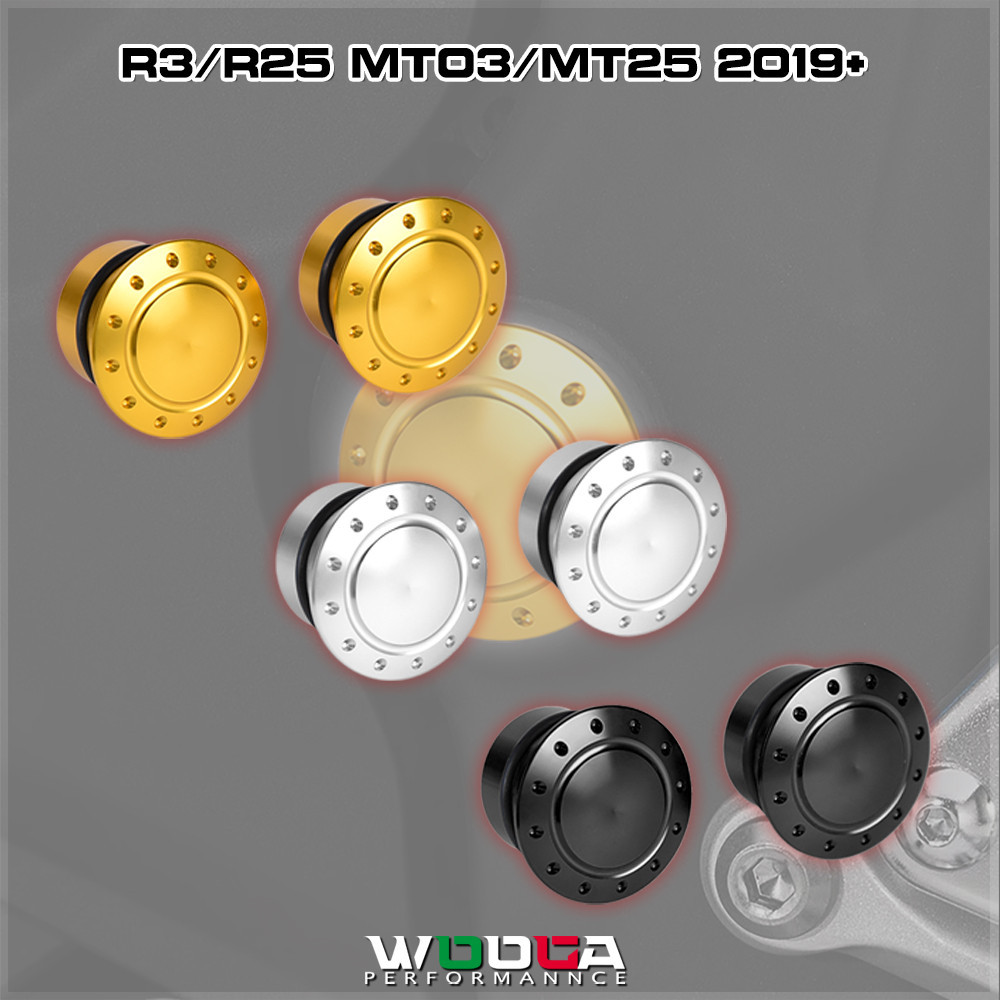 ☮R3 Swing Arm Pivot Covers For YAMAHA YZF R3 R25 2014-2023 Frame Caps ...