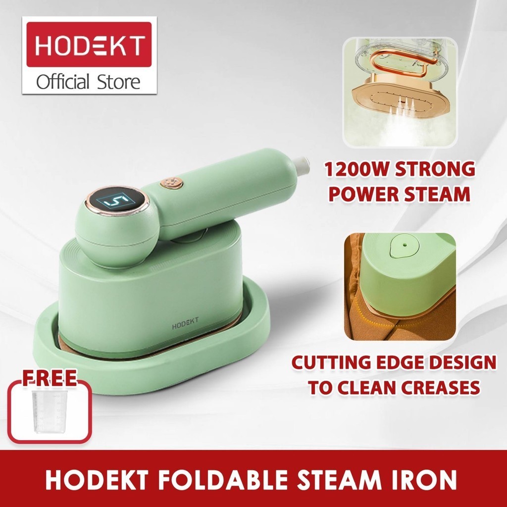 HODEKT Steam Iron 2 in 1 LED Display Steamer Garment Foldable Handheld