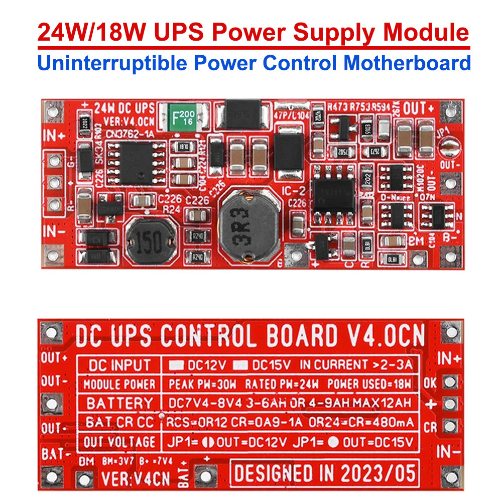 ⋛DC 12V/15V 24W/18W 1A UPS Power Supply Module Uninterruptible Power ...