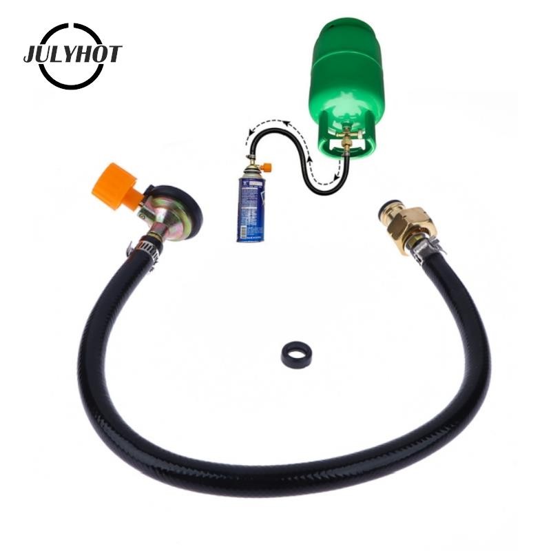 ☾Valve Braided Hose Gas Refill Adapter Leakproof Rubber Gas Refill Pipe ...