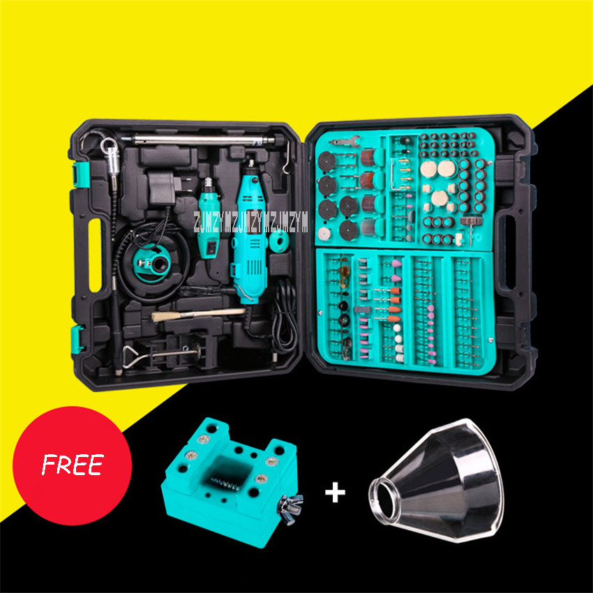 ♟ASJ-15 Electric Jade Mill Set Wood Kit Tree-Root Electric Grinder 6 ...