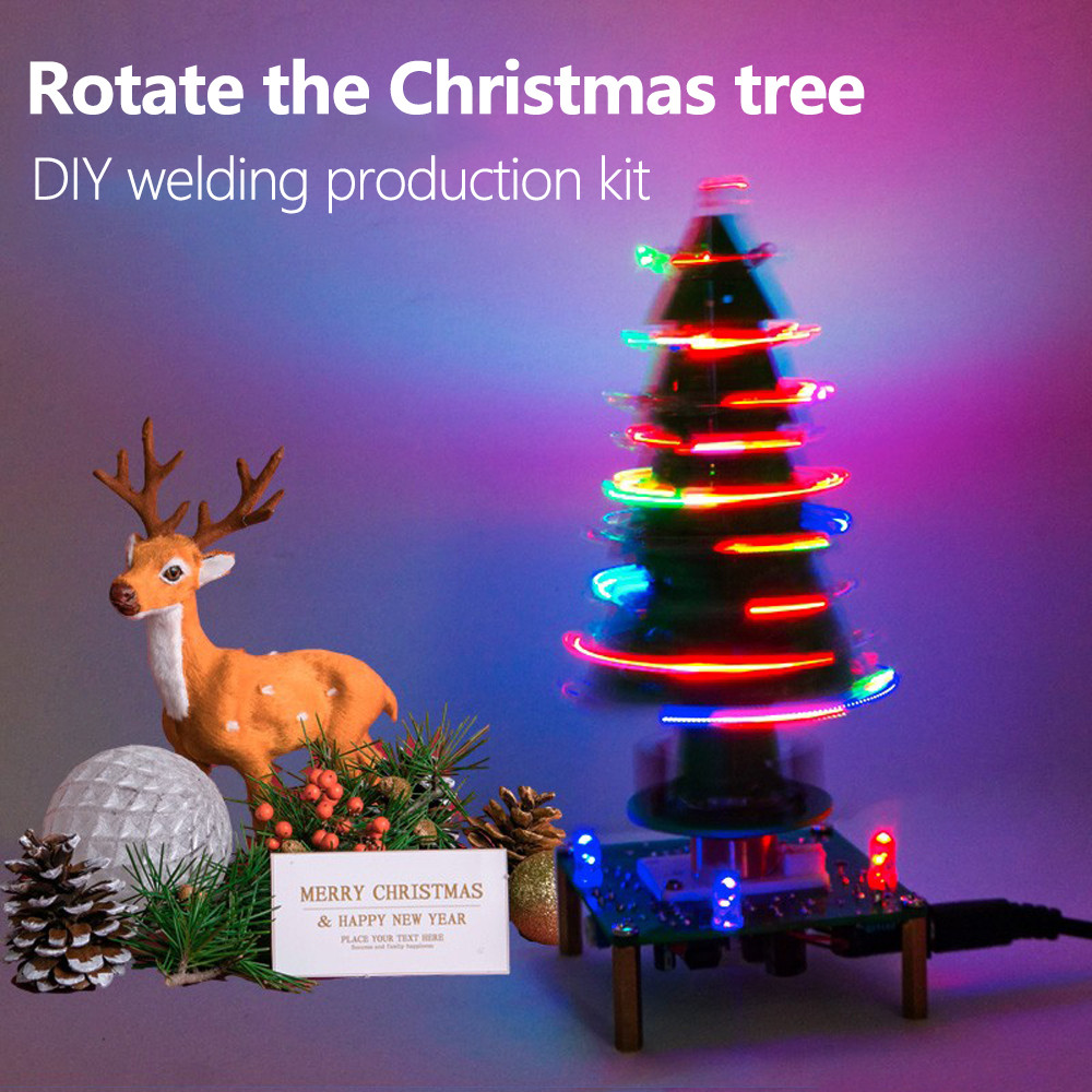 Sevencolour LED Lights Music Threedimensional Rotating Christmas Tree