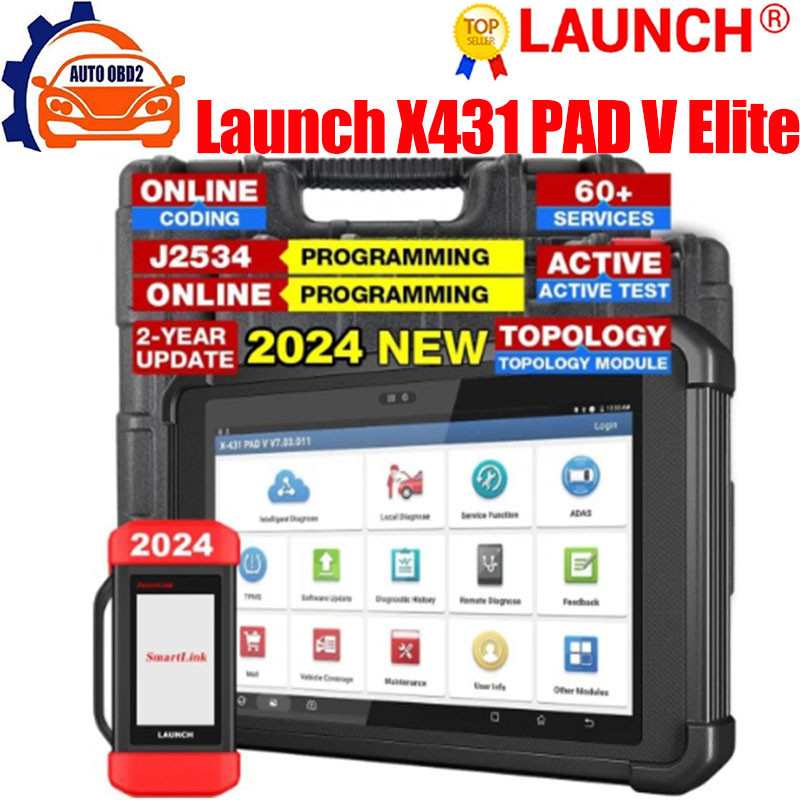☑2024 New LAUNCH X431 PAD V ELITE Car Diagnostic Tools Online