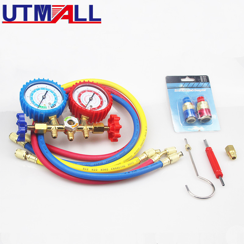 Car R22 R12 R134A R502 A/C Refrigeration Kit Manifold Gauge Set Auto