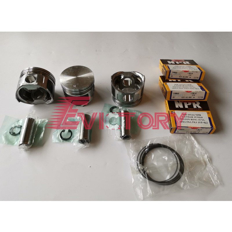 웃for Yanmar 3tne68 Repair Kit Connecting Rod Piston Ring Main Conrod 