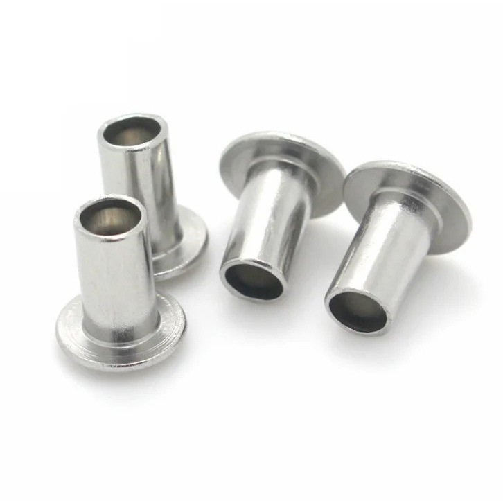 304/316 Stainless steel Oval Half round head Semi hollow tubular rivets ...