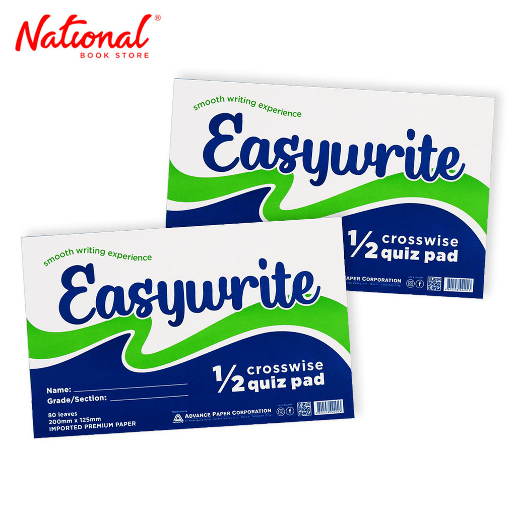 Easywrite 1/2 Crosswise Pad 2 Pads 80 Sheets - School Supplies ...