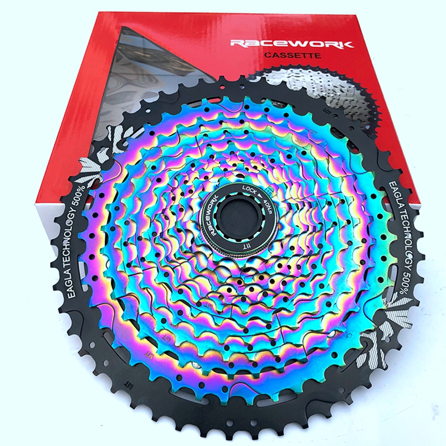 ☃RACEWORK bicycle flywheel mountain bike card aluminum alloy rainbow ...