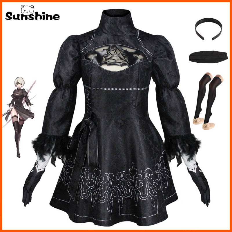 Nier Automata Yorha 2b Cosplay Suit Anime Women Outfit Disguise Costume Set Fancy Halloween 7121