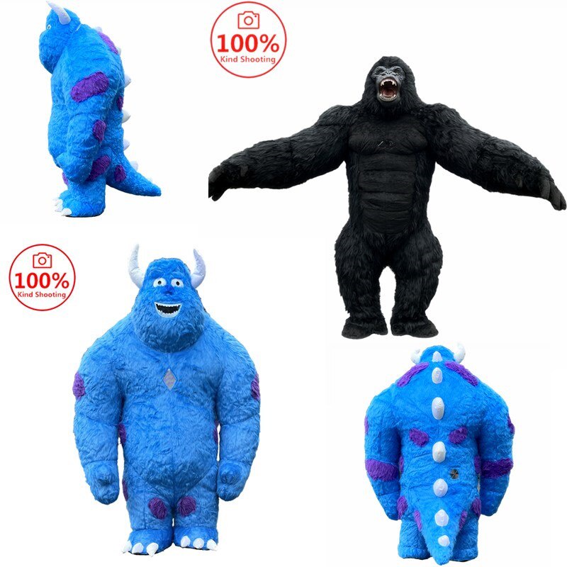 Inflatable clothing, Gorilla Blue haired Monster Cosplay, Inflatable