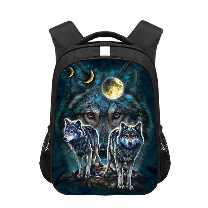 jcc 16 Inch Cartoon Wolf 3D Print Children School Bags Orthopedic ...