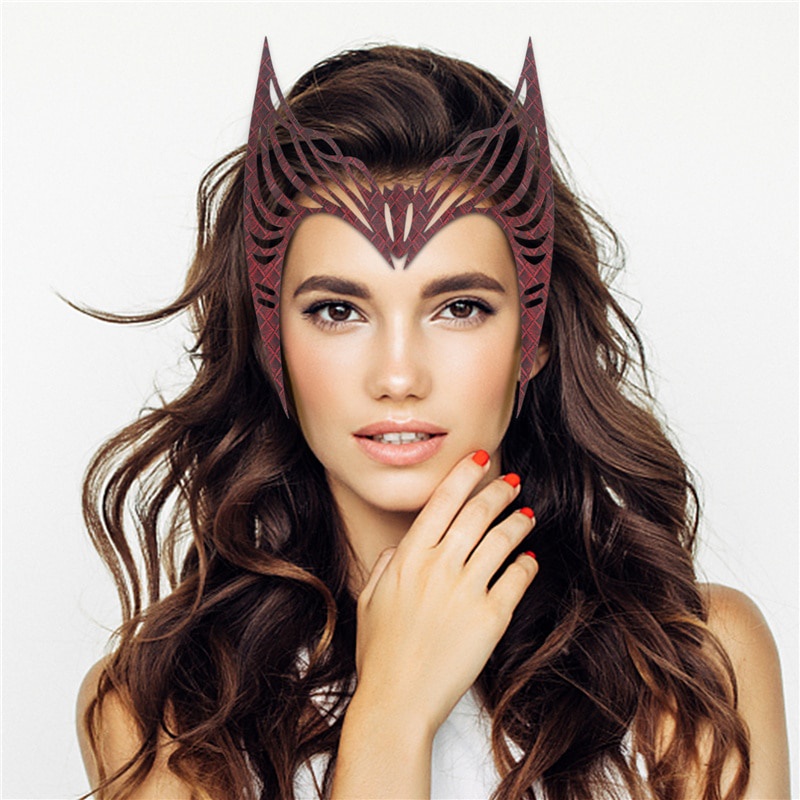 48b Wanda Maximoff Scarlet Witch Costume Headband Leather Crown
