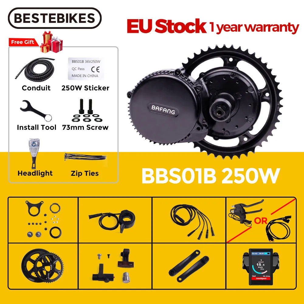 WDFK 36V 250W Bafang BBS01 Mid Drive Motor Electric Bike EBike