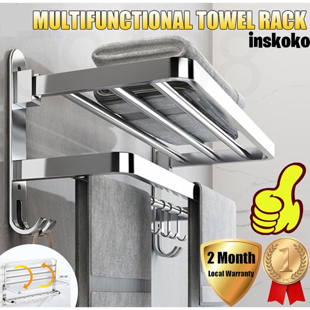 S967 Towel Rack Hanging Holder Bathroom Towel Stand Shelf Bathrobe