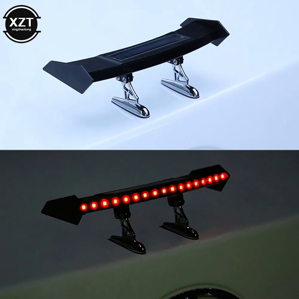 1Pc Mini Solar Tail Light Universal LED Car Rear Spoiler Flashing