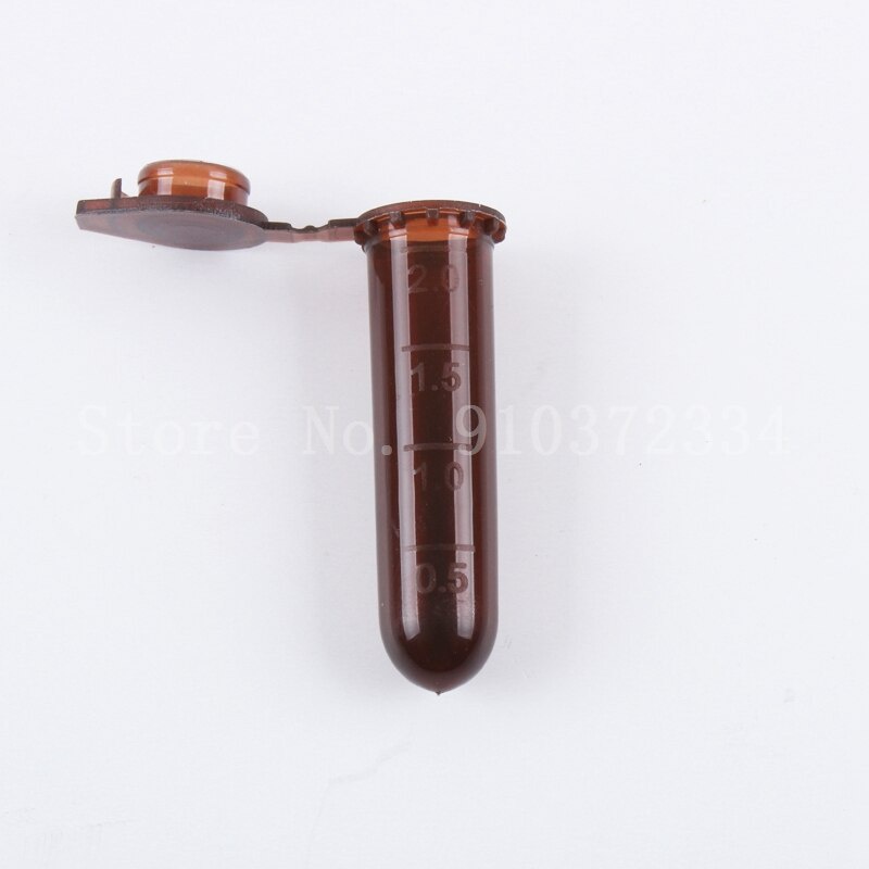 500pcs 2ml Brown Plastic Centrifugal Test Tube with Snap Cap Round ...