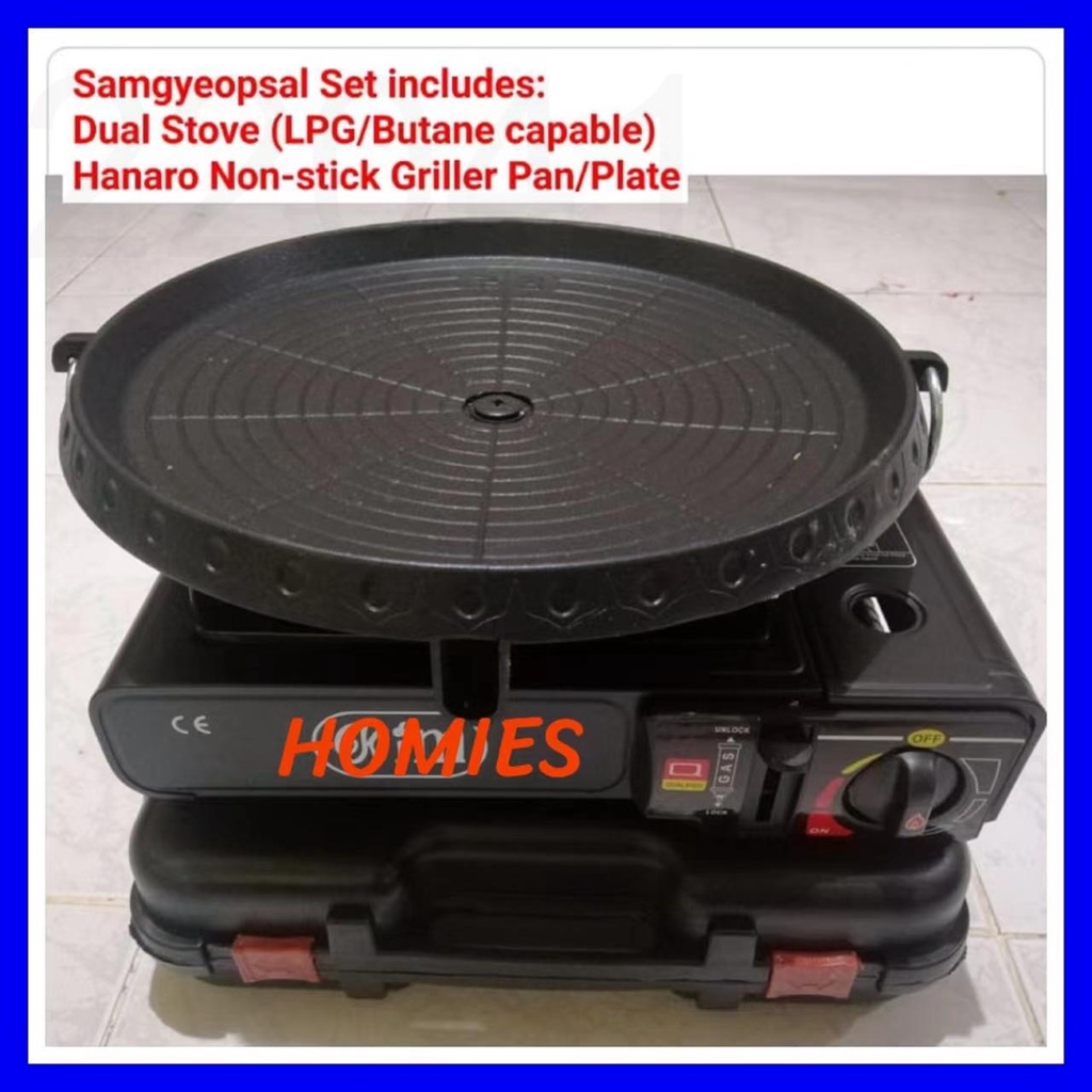 COD! SAMGYUPSAL ROUND GRILL PAN & SINGLE STOVE, Samgyupsal,Grill Pan