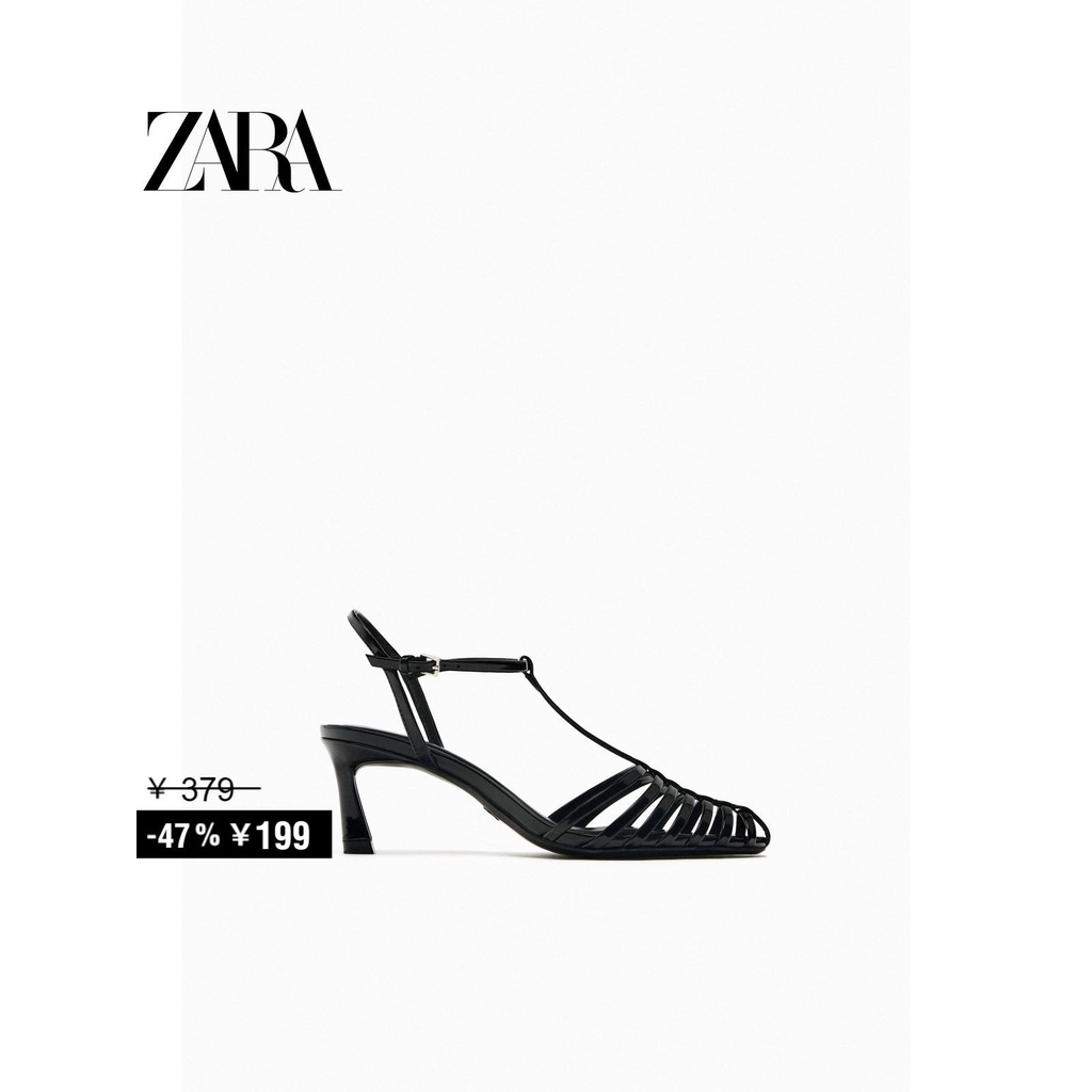 ZARA Autumn Special Offer Women s Shoes Black High Heel Backpack Strap