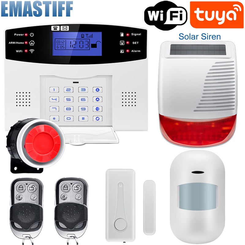 House Alarms₪ eMastiff Tuya Smart WIFI GSM Alarm System Burglar Alarm