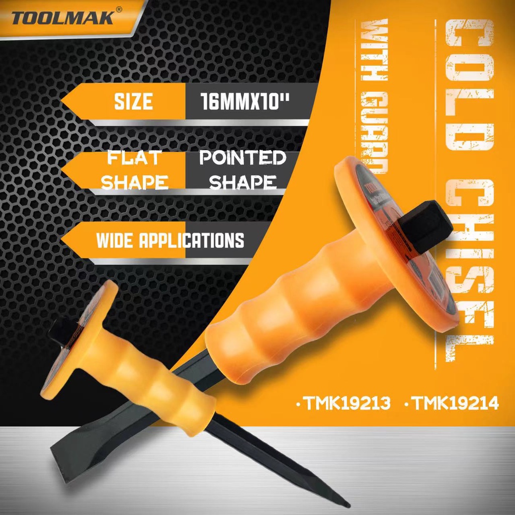 TOOLMAK Cold Chisel With Guard (TMK19213 - FLAT shape) (TMK19214 ...