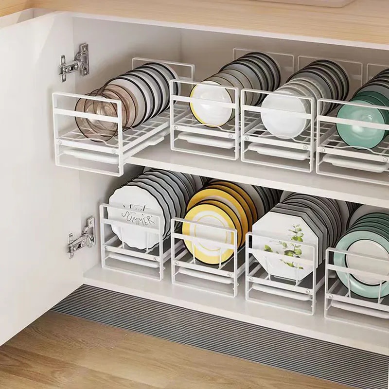 ♟Bowl and Plate Storage Dish Rack Organizer Builtin