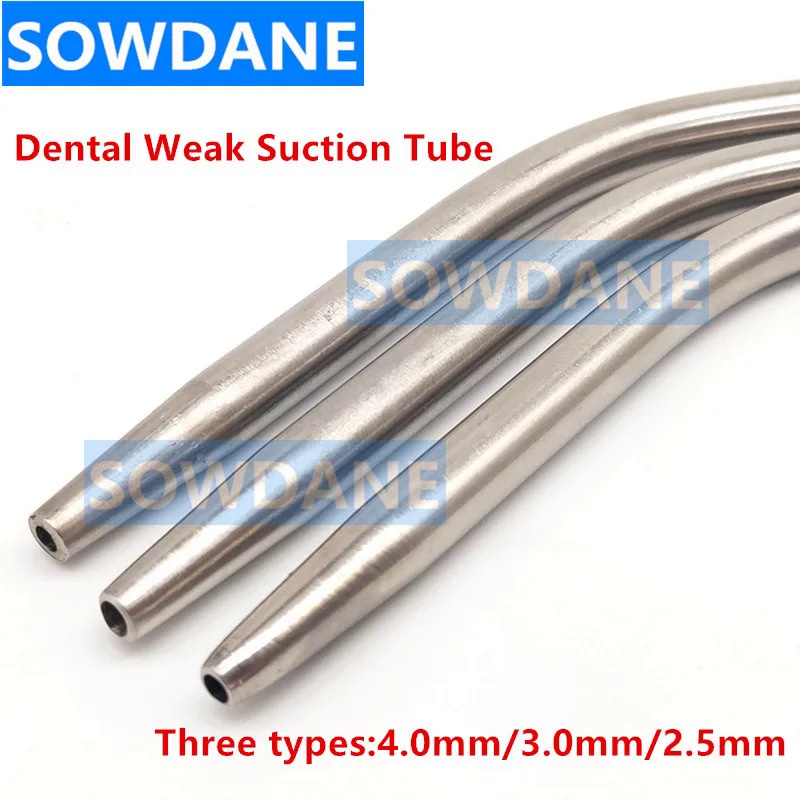 3 pieces Dental Aspirator Weak Suction Tube Tip Stainless Steel