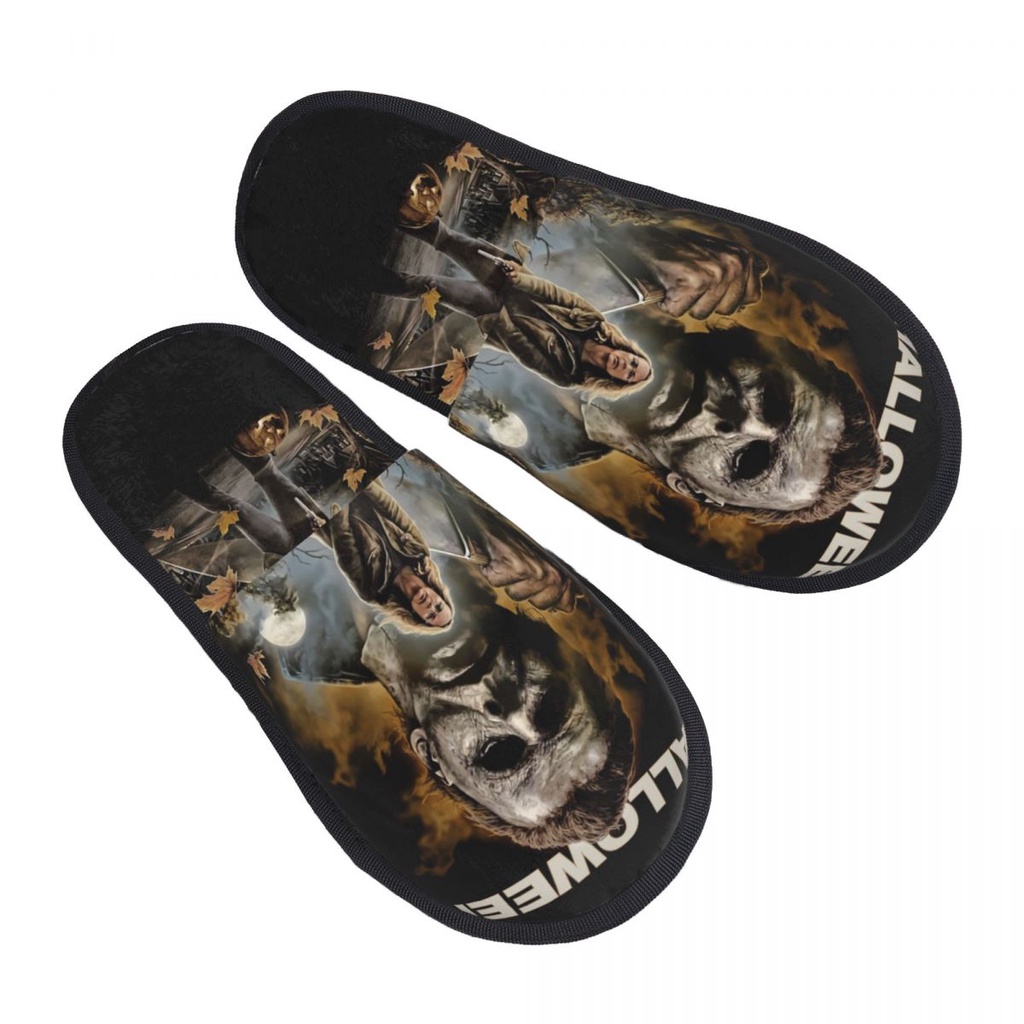 ♦Halloween Horror Movie Michael Myers House Slippers Women Cozy Memory