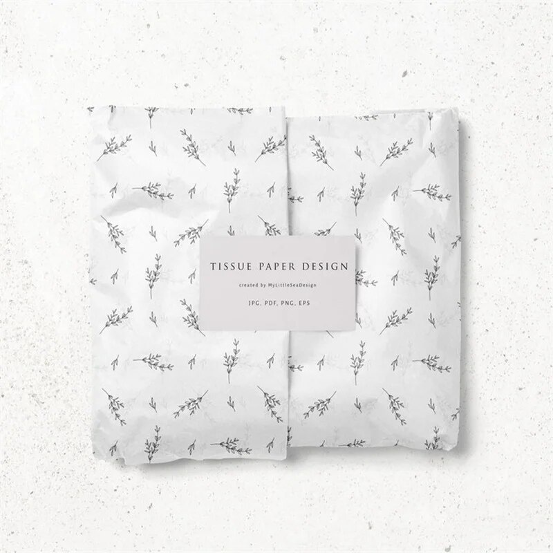 Recyclable Gift Wrap Custom One Color Logo Eco Wrapping Paper Tissue