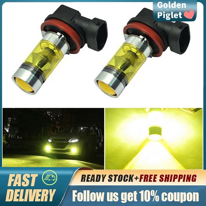 2pcs Car H11 H8 Led Yellow Fog Light Bulbs 4300K 100W 1500LM Super