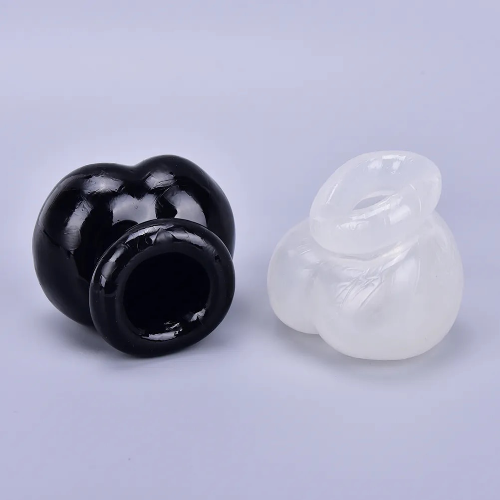 Clear Black Bull Bag Ball Stretcher Snug Scrotum Silicone Ballstretcher