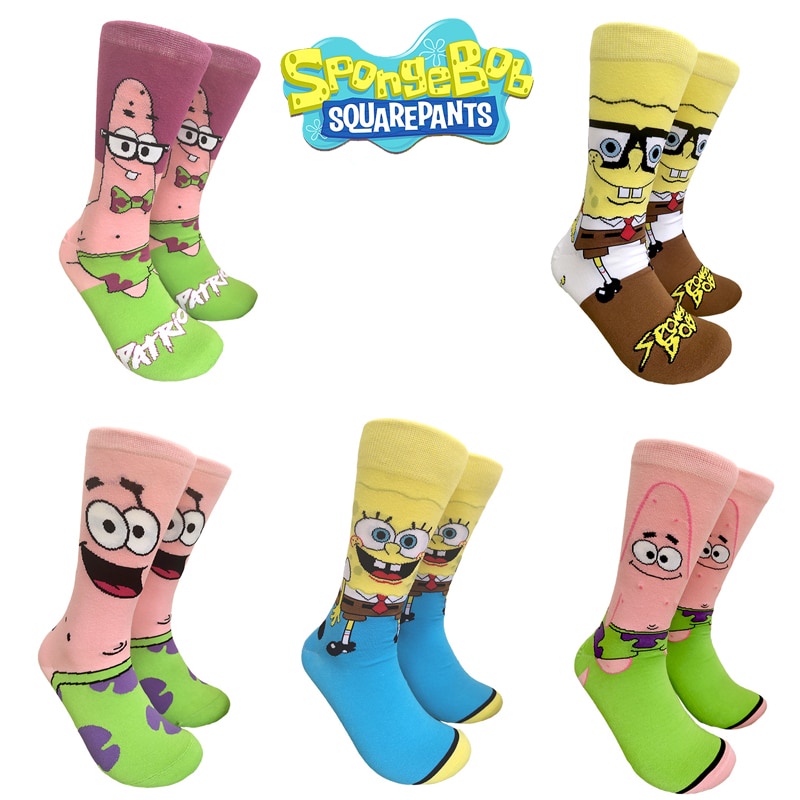 ⚜spongebob Socks Personality Cartoon Pattern Socks Men Cosplay Socks 