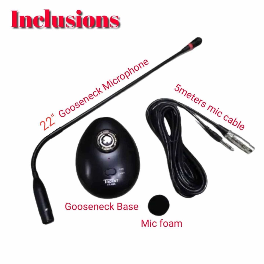 TR988 22" gooseneck microphone phantom power or battery operated
