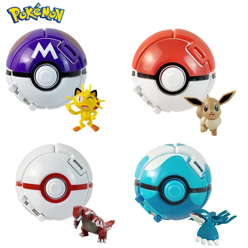 ♨Lot Pokeball Pokemon With 3-6cm Figurine Set Original Anime Action ...