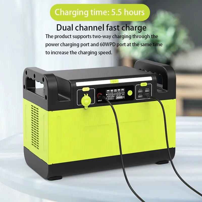 1500W Rechargeable Lithium LiFePO4 Portable Solar Power Station